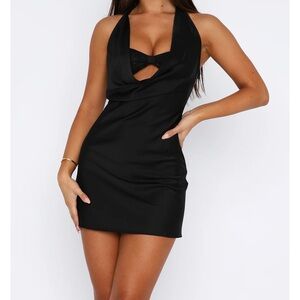 Black white fox boutique mini dress size small